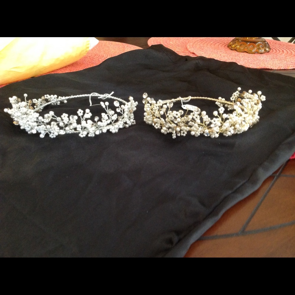Two wedding hair accessories.